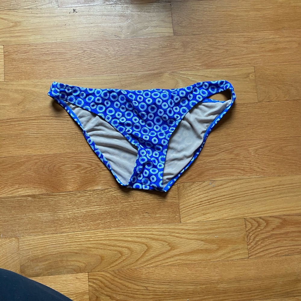 Blue and White Bikini Bottoms